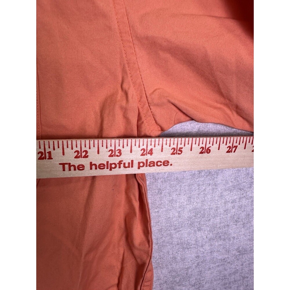 NWT Mens Eddie Bauer Short Sleeve Shirt Cotton Poplin Size Large Orange Apricot - Picture 6 of 7